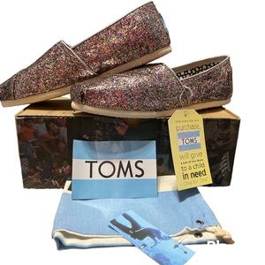 Toms classic bright multi glitter size 9.5 NWT!